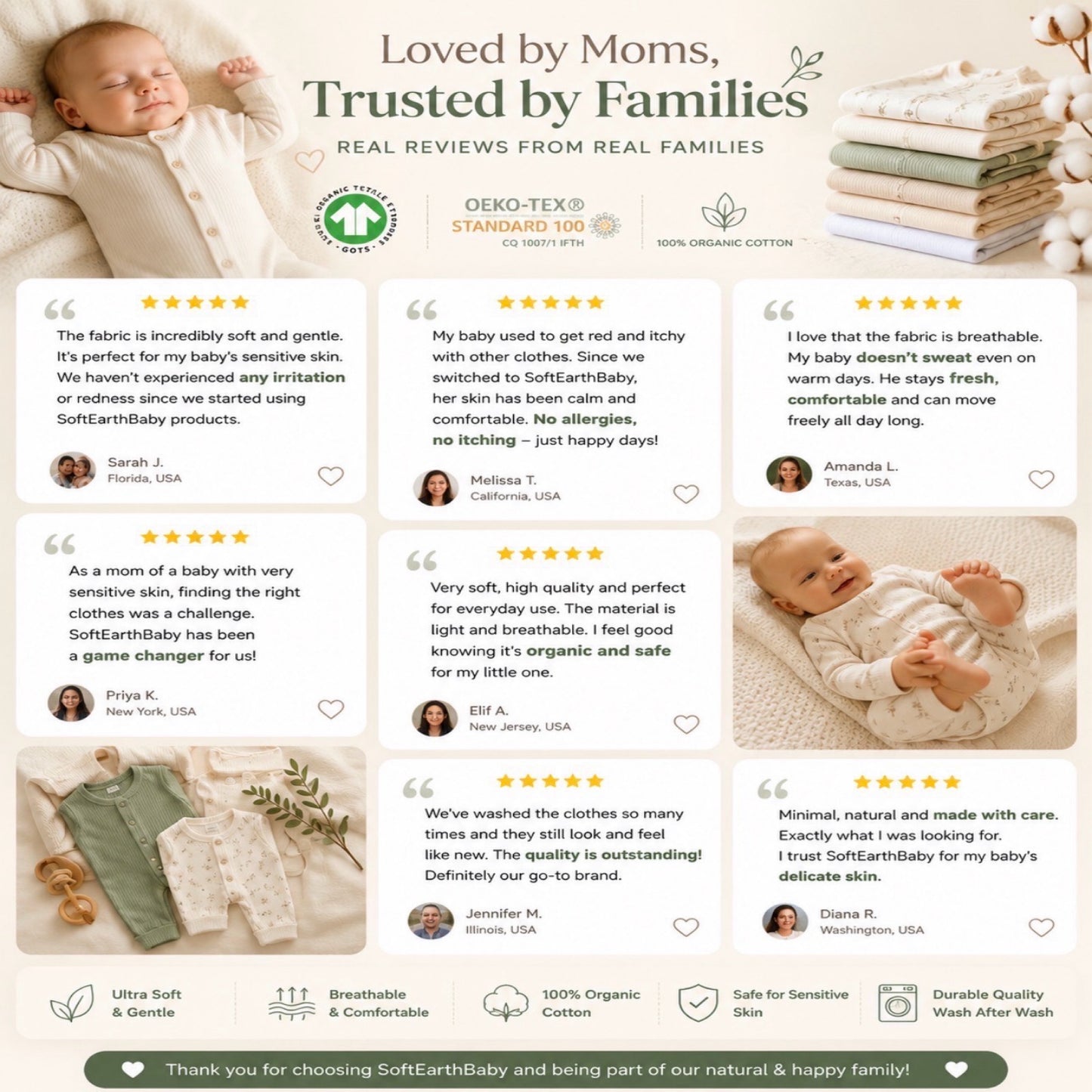 Organic Cotton Baby & Kids Summer Set