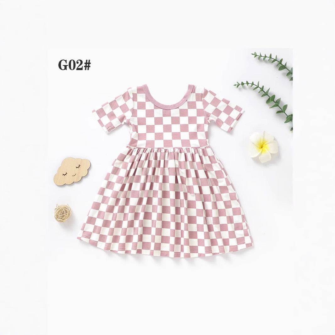 Organic Bamboo Checkered Baby Dress | Ultra Soft & Breathable Toddler Dress | SoftEarthBaby
