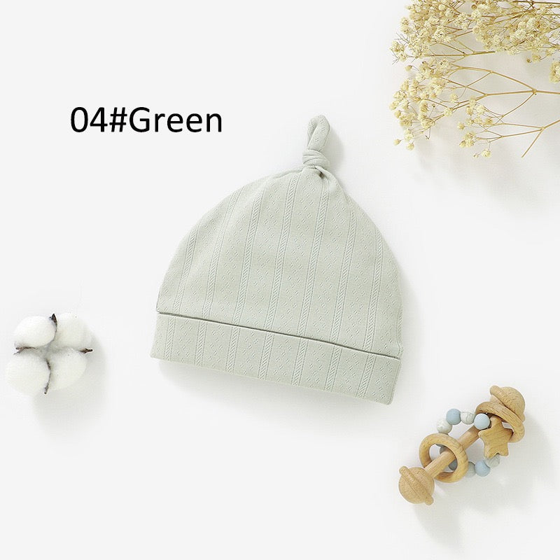 Organic Cotton Newborn Knotted Baby Beanie Hat | Ultra Soft Ribbed Infant Cap | SoftEarthBaby