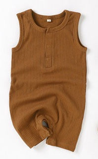 Organic Cotton Ribbed Sleeveless Baby Romper | SoftEarthBaby
