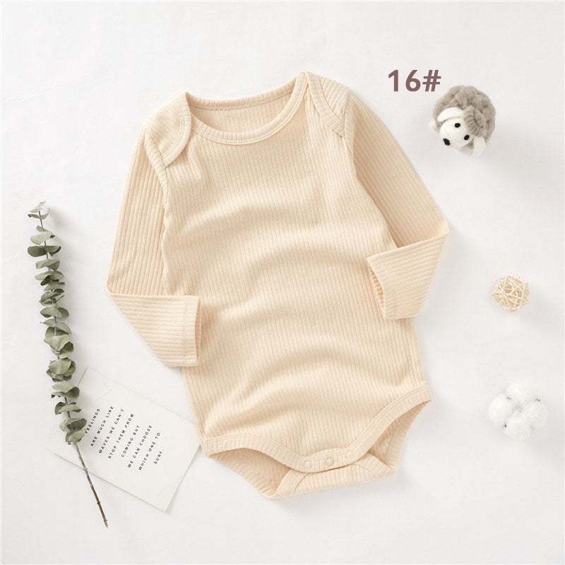 Organic Cotton Ribbed Long Sleeve Baby Bodysuit