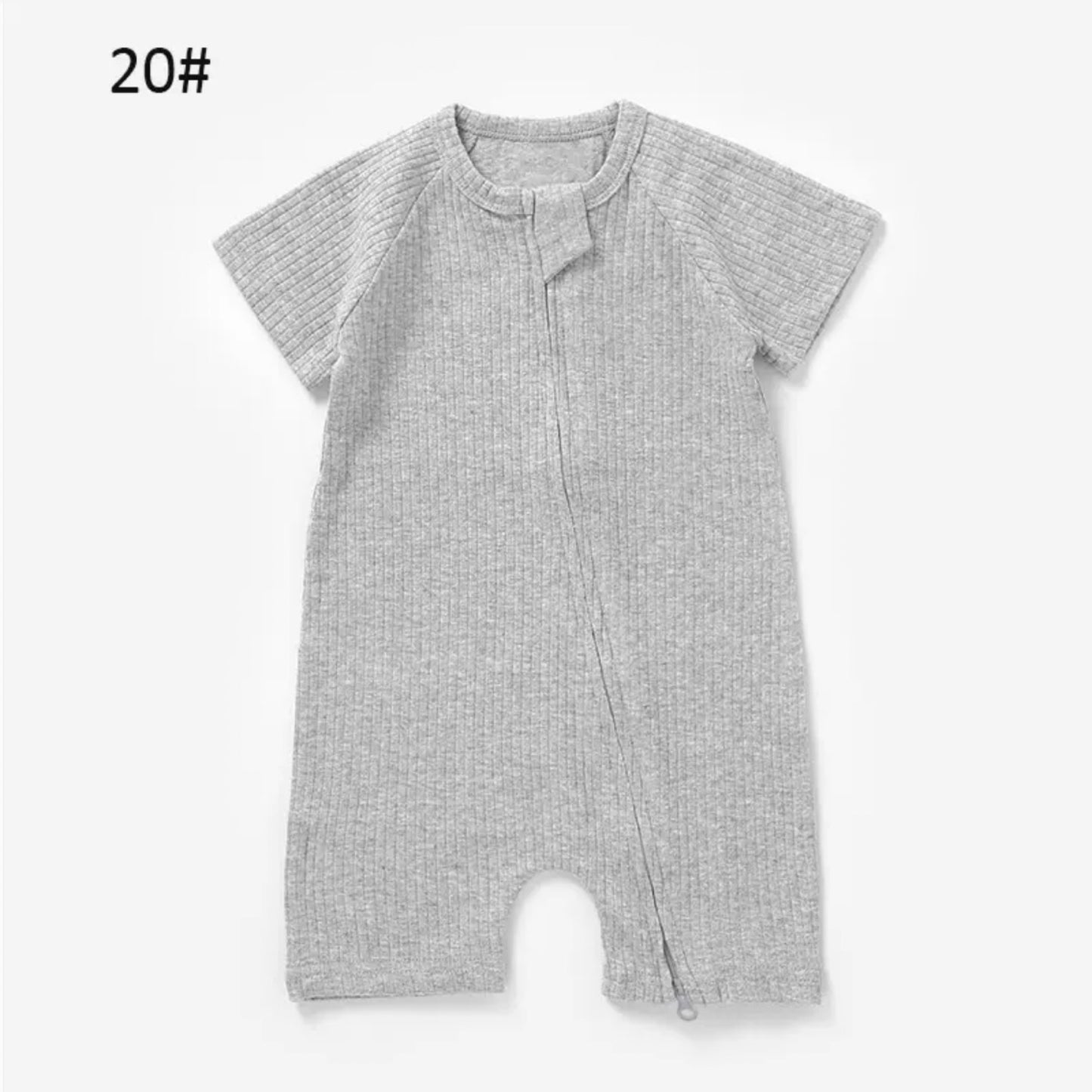 Organic Cotton Ribbed Baby Romper with Snap Closure – GOTS Certified