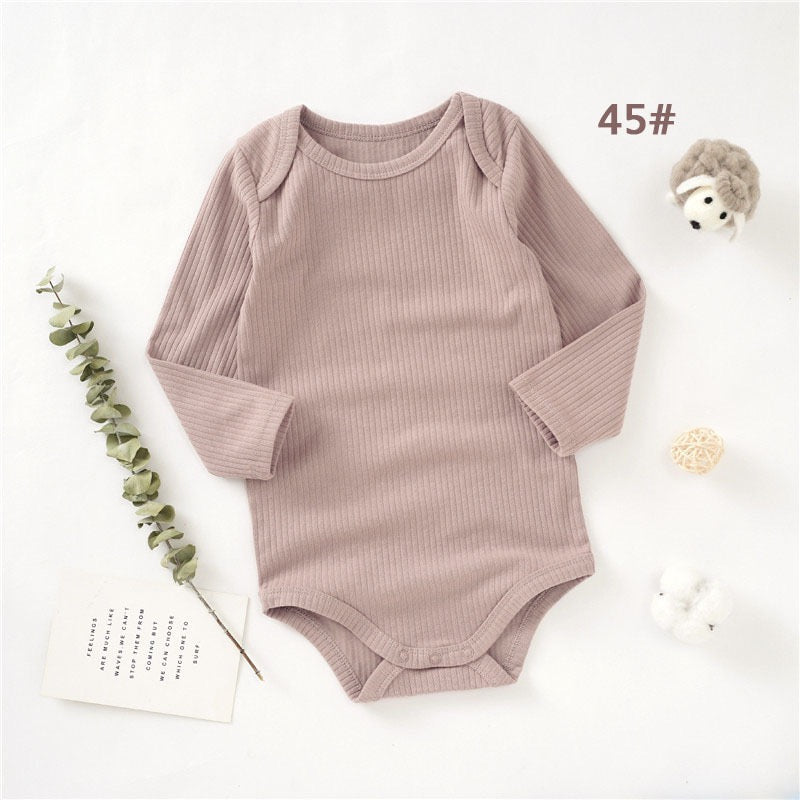 Organic Cotton Ribbed Long Sleeve Baby Bodysuit