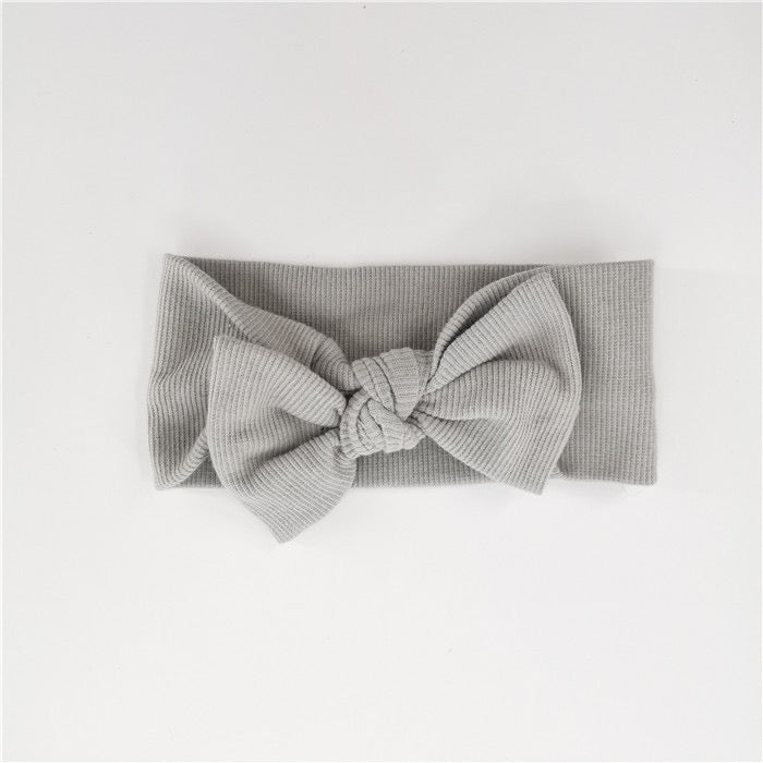 Organic Cotton Ribbed Baby Bow Headband