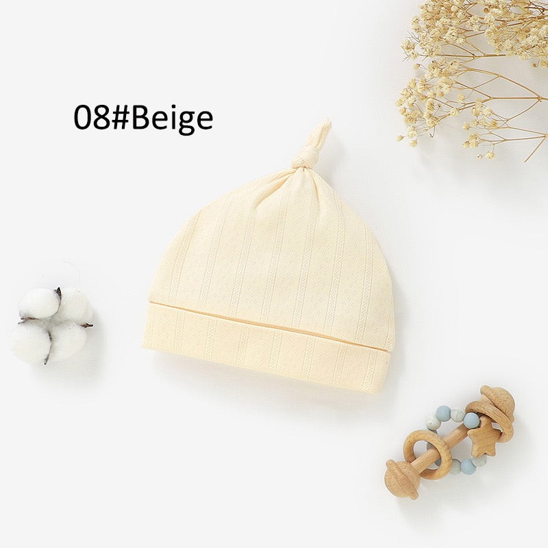 Organic Cotton Newborn Knotted Baby Beanie Hat | Ultra Soft Ribbed Infant Cap | SoftEarthBaby