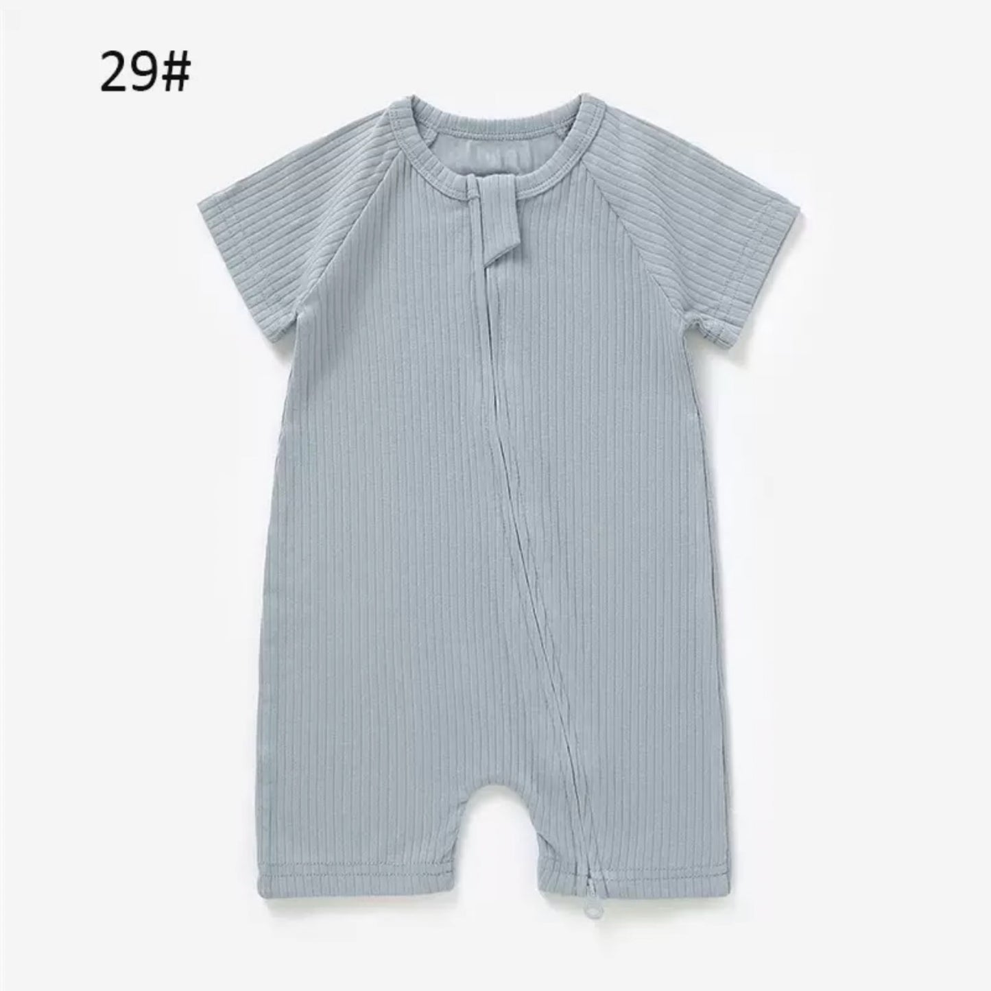 Organic Cotton Ribbed Baby Romper with Snap Closure – GOTS Certified