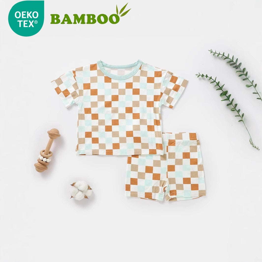 Organic Cotton Checkered Baby Romper – Atlas