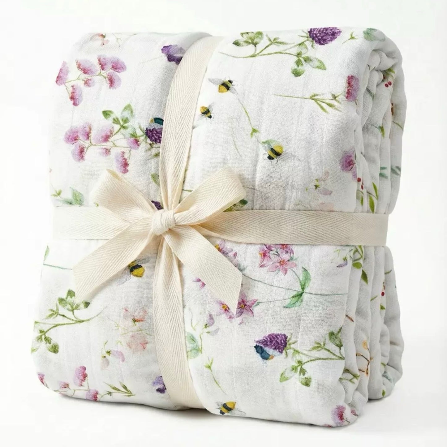Organic Cotton Muslin Baby Blanket – Wildflower Garden