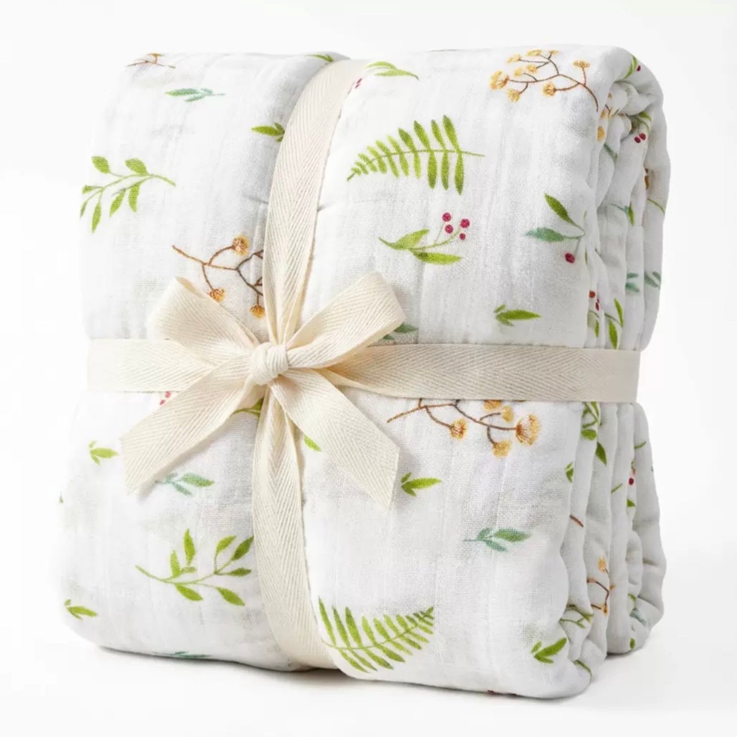 Organic Cotton Muslin Baby Blanket – Botanical Meadow