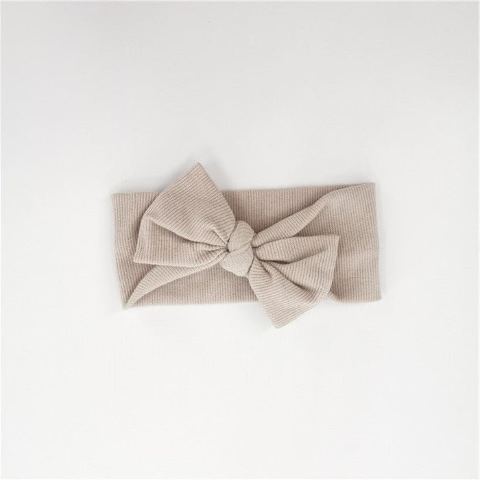 Organic Cotton Ribbed Baby Bow Headband