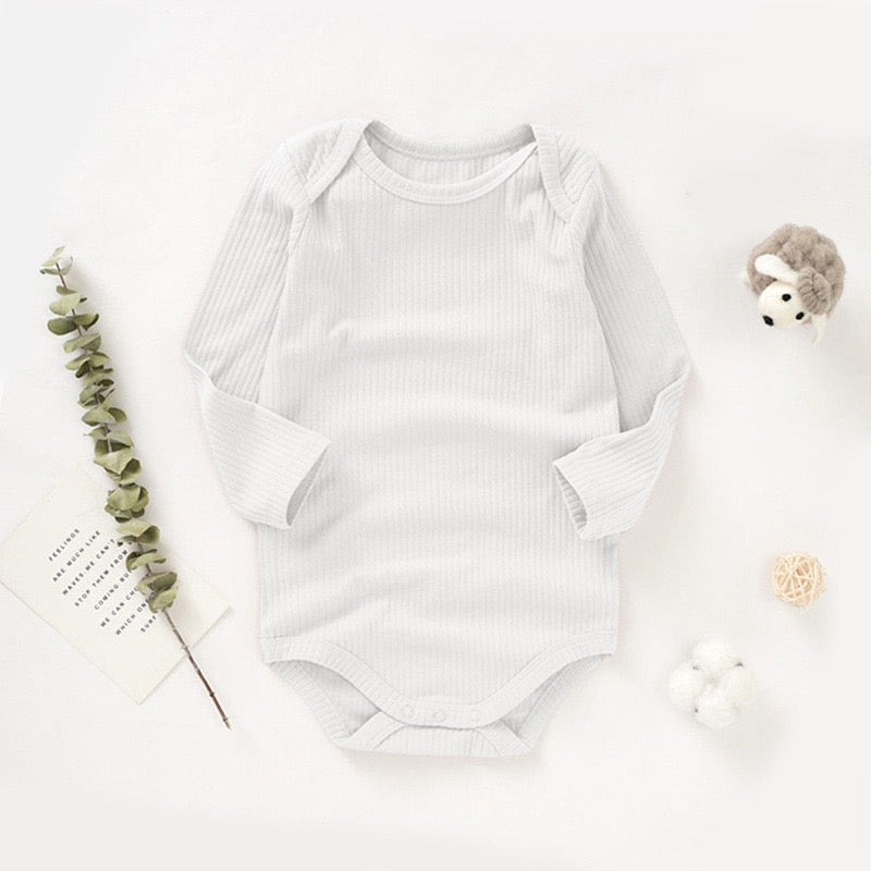 Organic Cotton Ribbed Long Sleeve Baby Bodysuit
