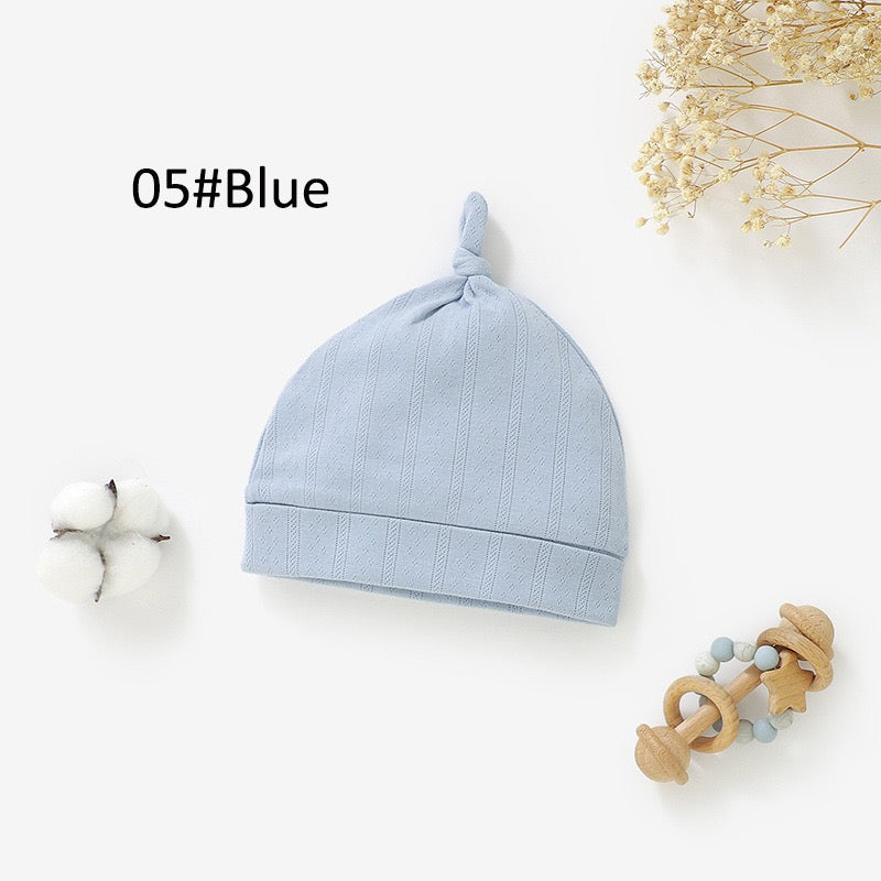 Organic Cotton Newborn Knotted Baby Beanie Hat | Ultra Soft Ribbed Infant Cap | SoftEarthBaby