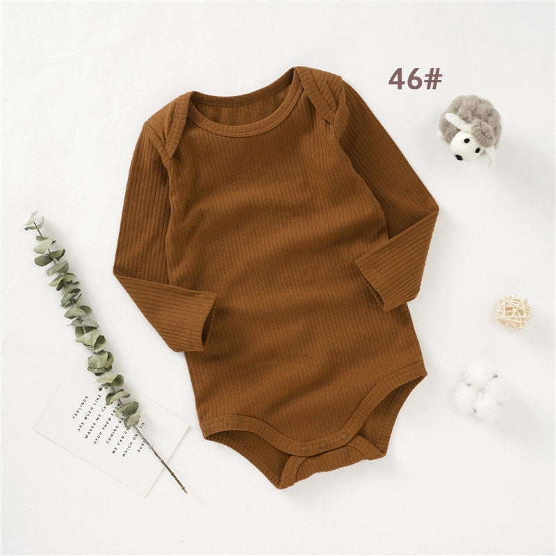 Organic Cotton Ribbed Long Sleeve Baby Bodysuit