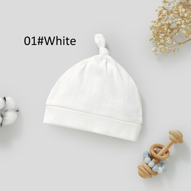 Organic Cotton Newborn Knotted Baby Beanie Hat | Ultra Soft Ribbed Infant Cap | SoftEarthBaby