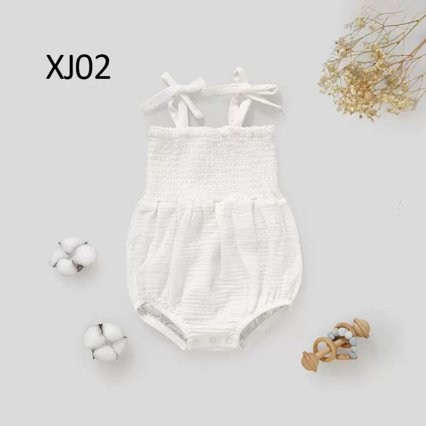 Organic Cotton Baby Romper – GOTS & OEKO-TEX Certified Sleeveless Summer Bodysuit