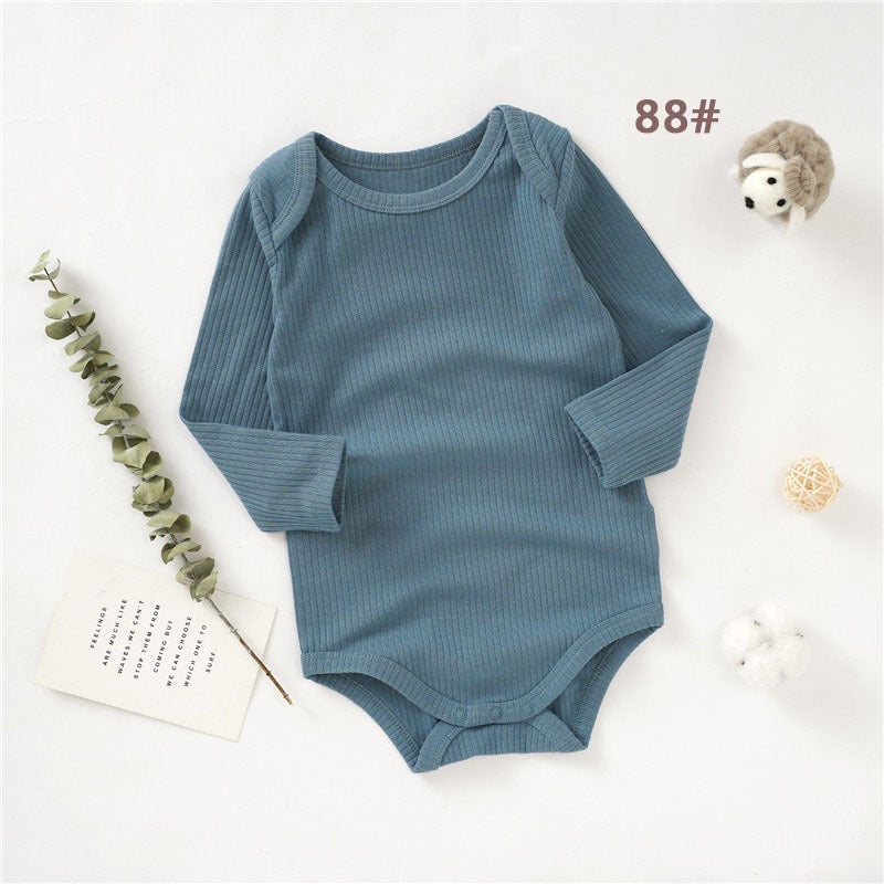 Organic Cotton Ribbed Long Sleeve Baby Bodysuit