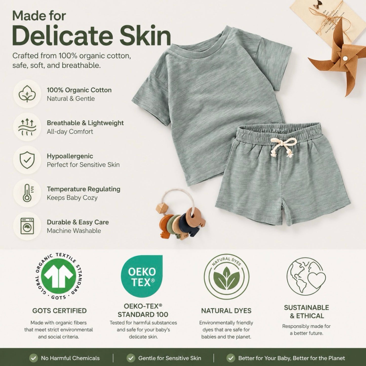 Organic Cotton Baby & Kids Summer Set