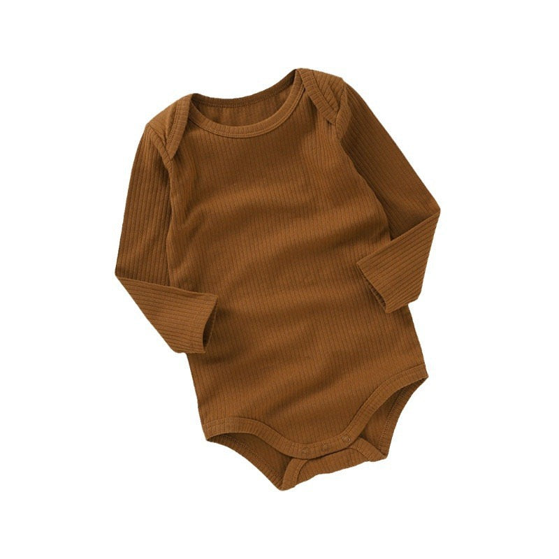 Organic Cotton Ribbed Long Sleeve Baby Bodysuit