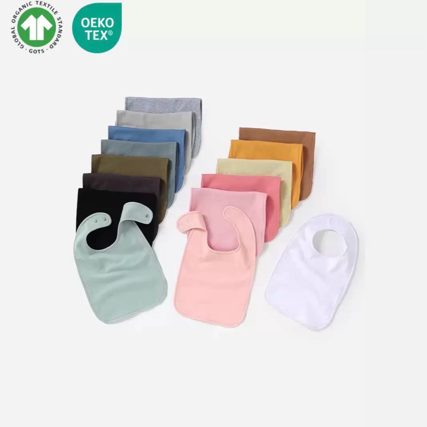 Organic Cotton Baby Bib – Soft Pink Feeding Bib for Babies and Toddlers