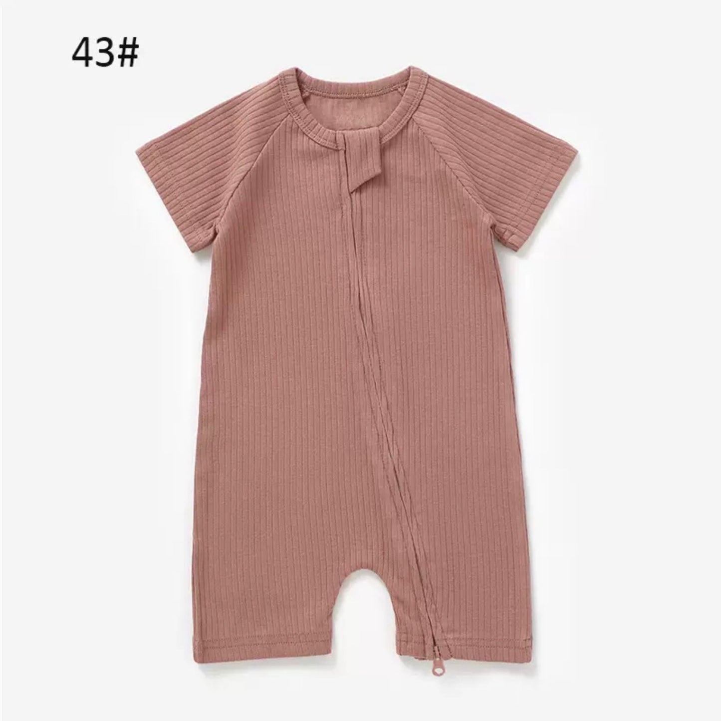 Organic Cotton Ribbed Baby Romper with Snap Closure – GOTS Certified