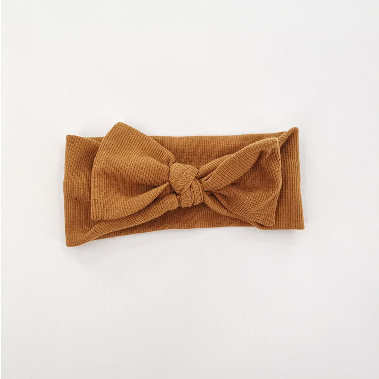 Organic Cotton Ribbed Baby Bow Headband
