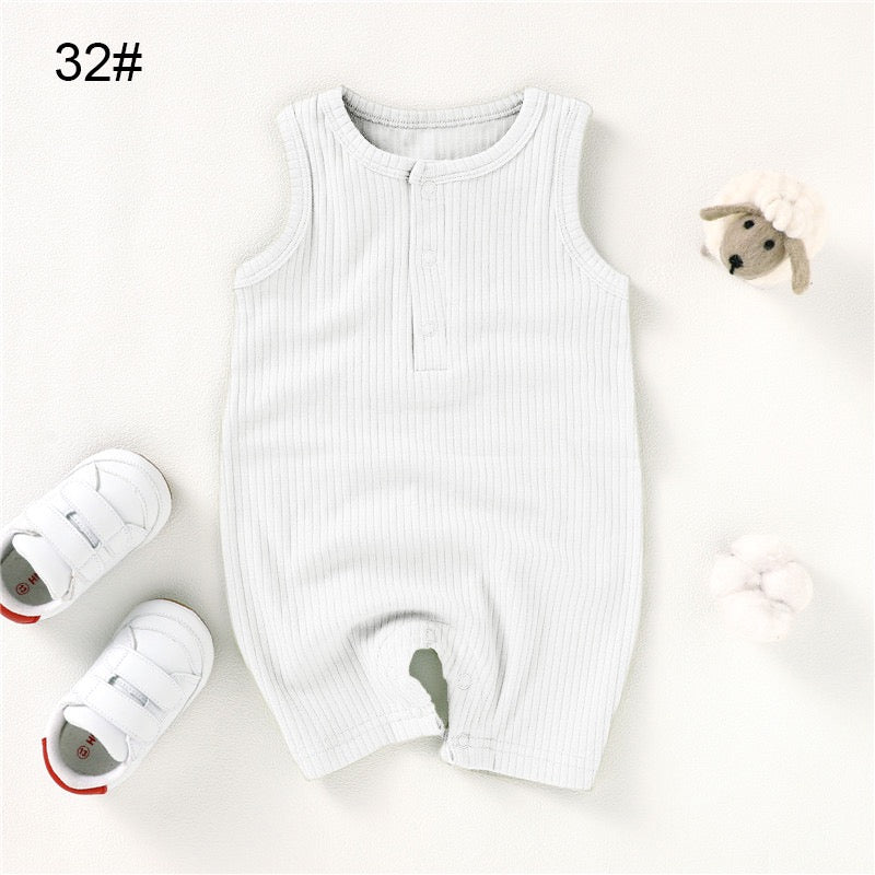 Organic Cotton Ribbed Sleeveless Baby Romper | SoftEarthBaby