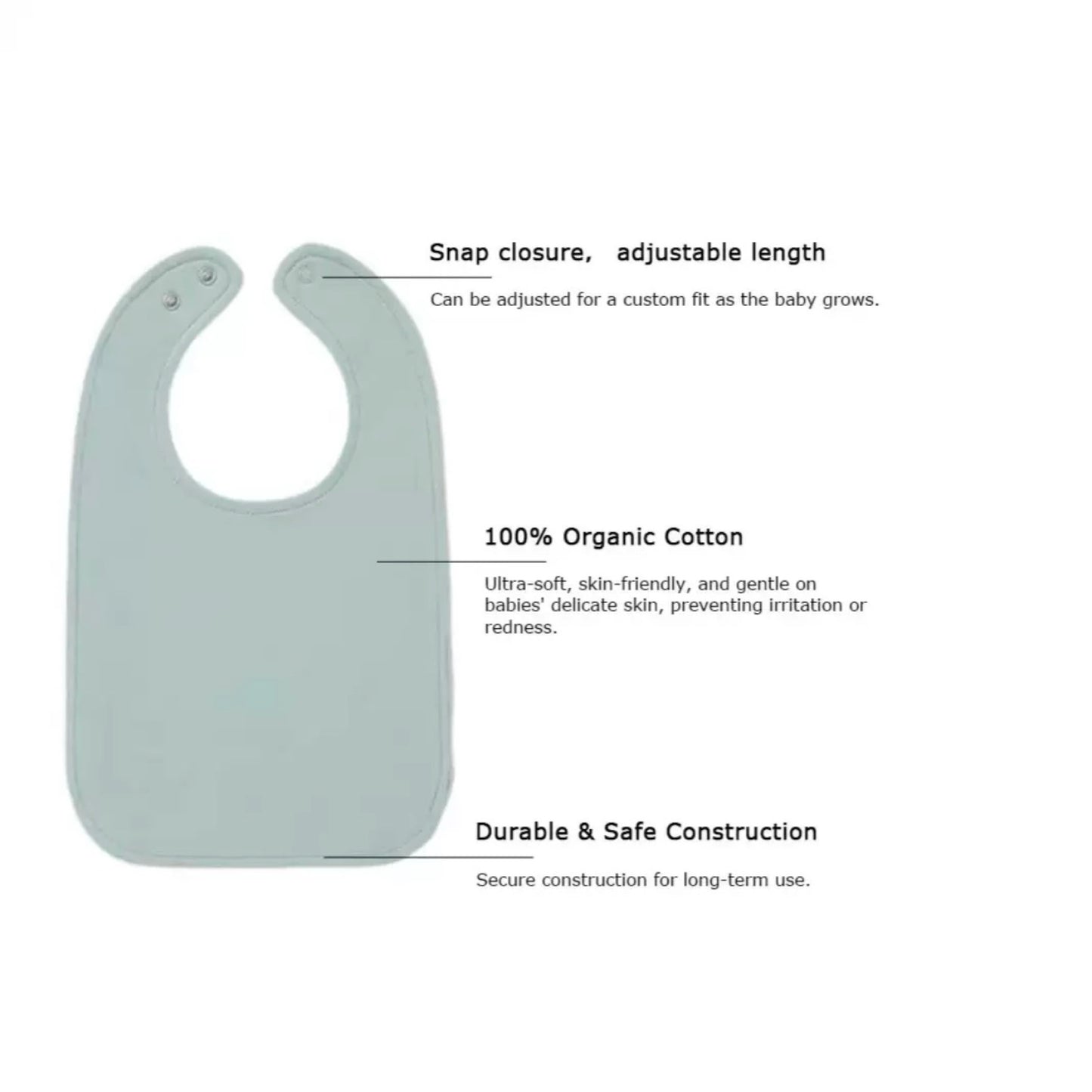 Organic Cotton Baby Bib – Soft Pink Feeding Bib for Babies and Toddlers