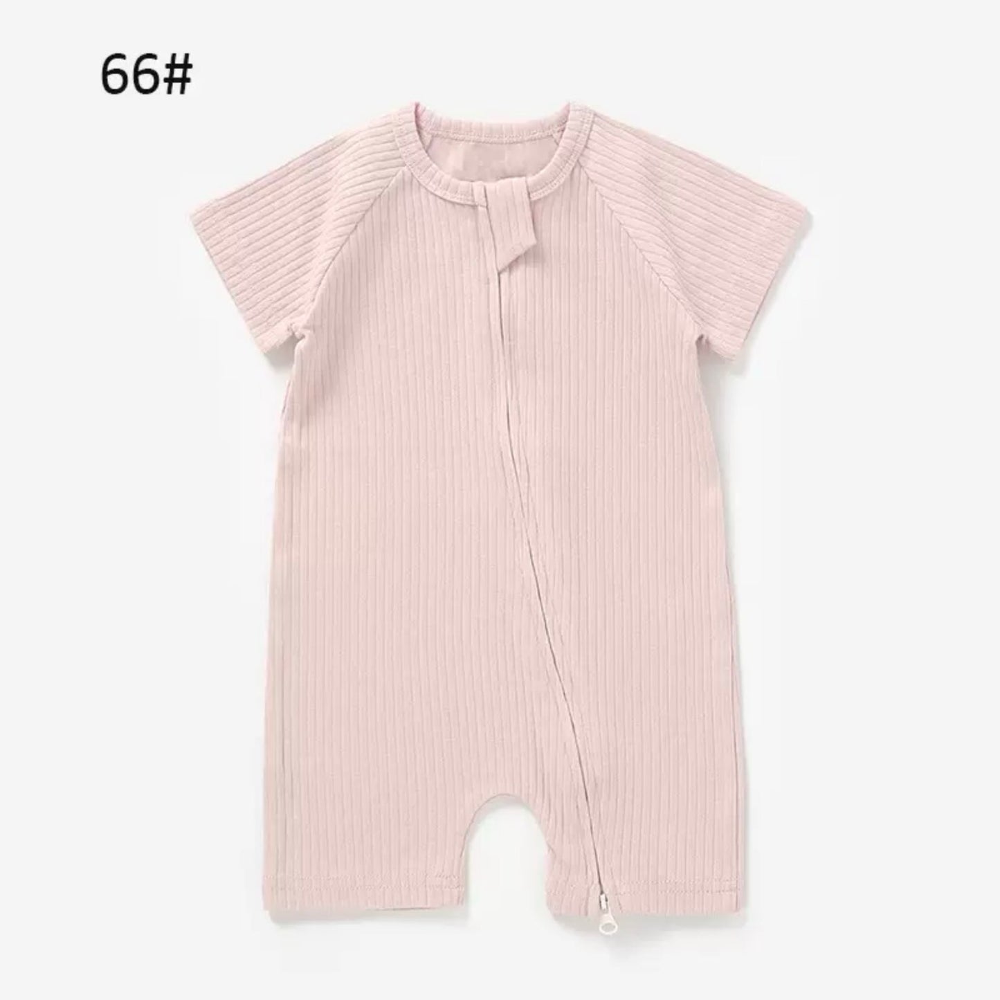 Organic Cotton Ribbed Baby Romper with Snap Closure – GOTS Certified
