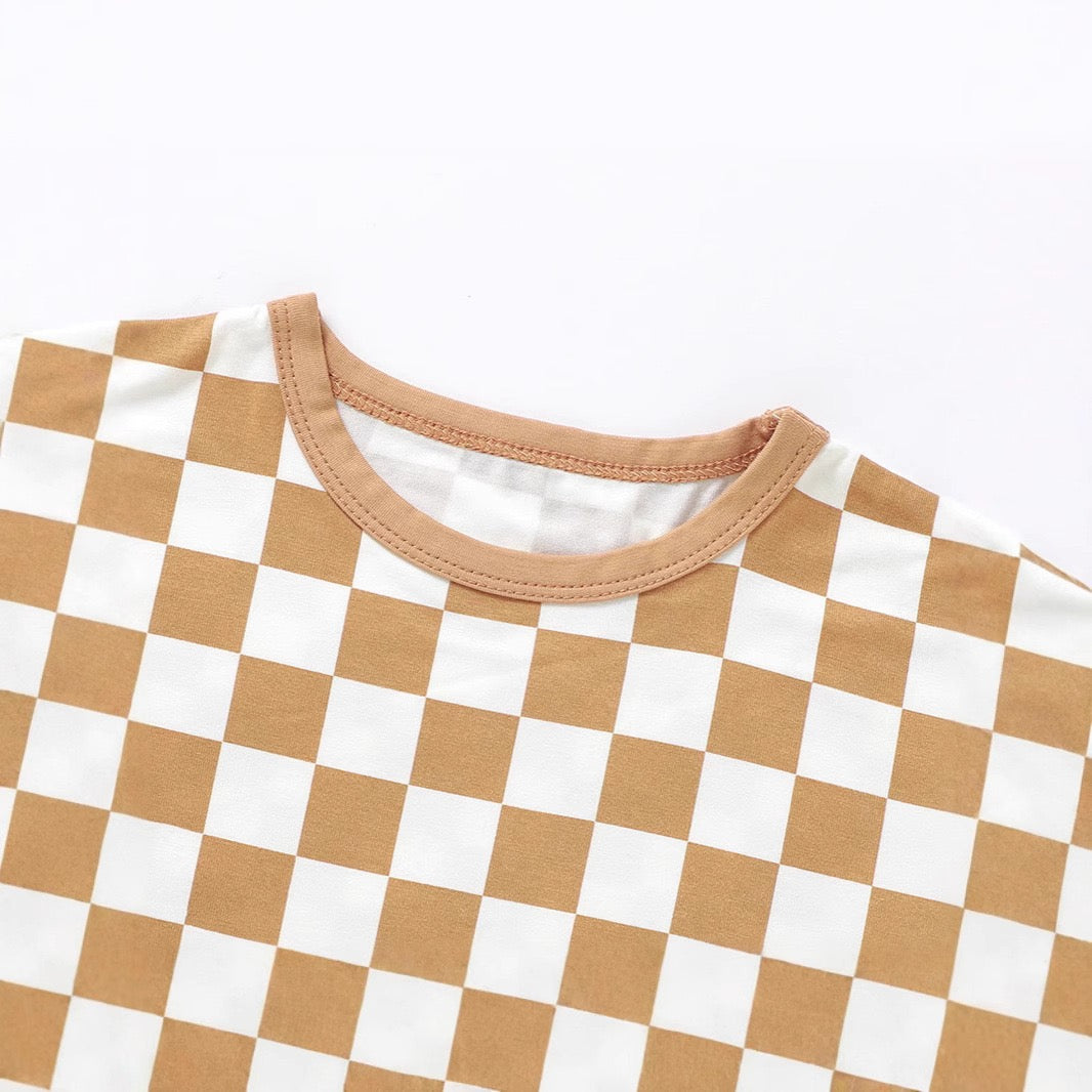 Organic Cotton Checkered Baby Romper – Atlas