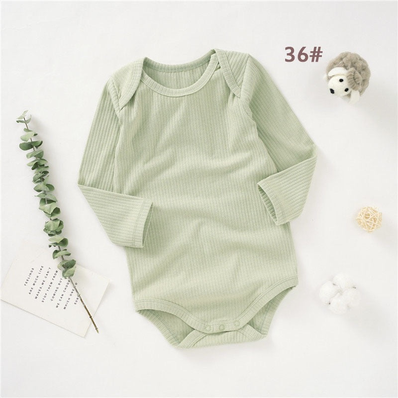 Organic Cotton Ribbed Long Sleeve Baby Bodysuit