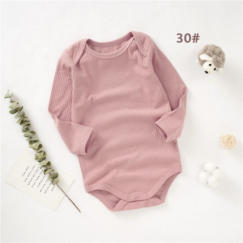 Organic Cotton Ribbed Long Sleeve Baby Bodysuit