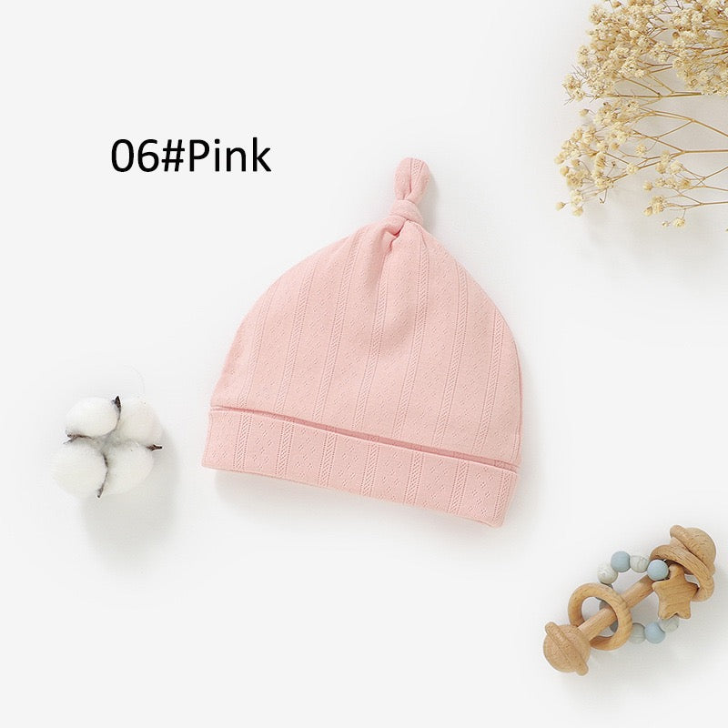 Organic Cotton Newborn Knotted Baby Beanie Hat | Ultra Soft Ribbed Infant Cap | SoftEarthBaby