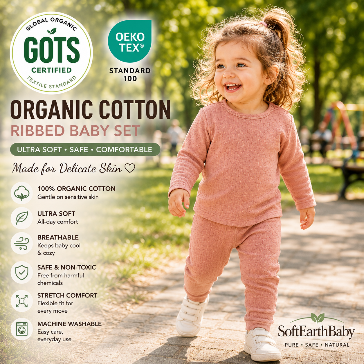 ORGANIC COTTON  JACQUARD BABY SET