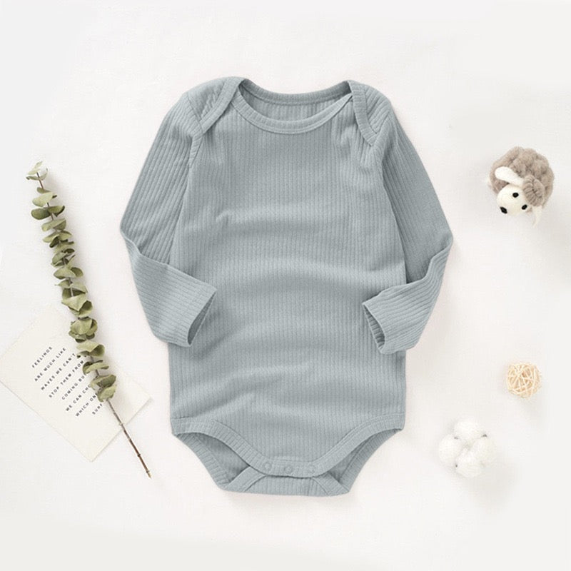 Organic Cotton Ribbed Long Sleeve Baby Bodysuit