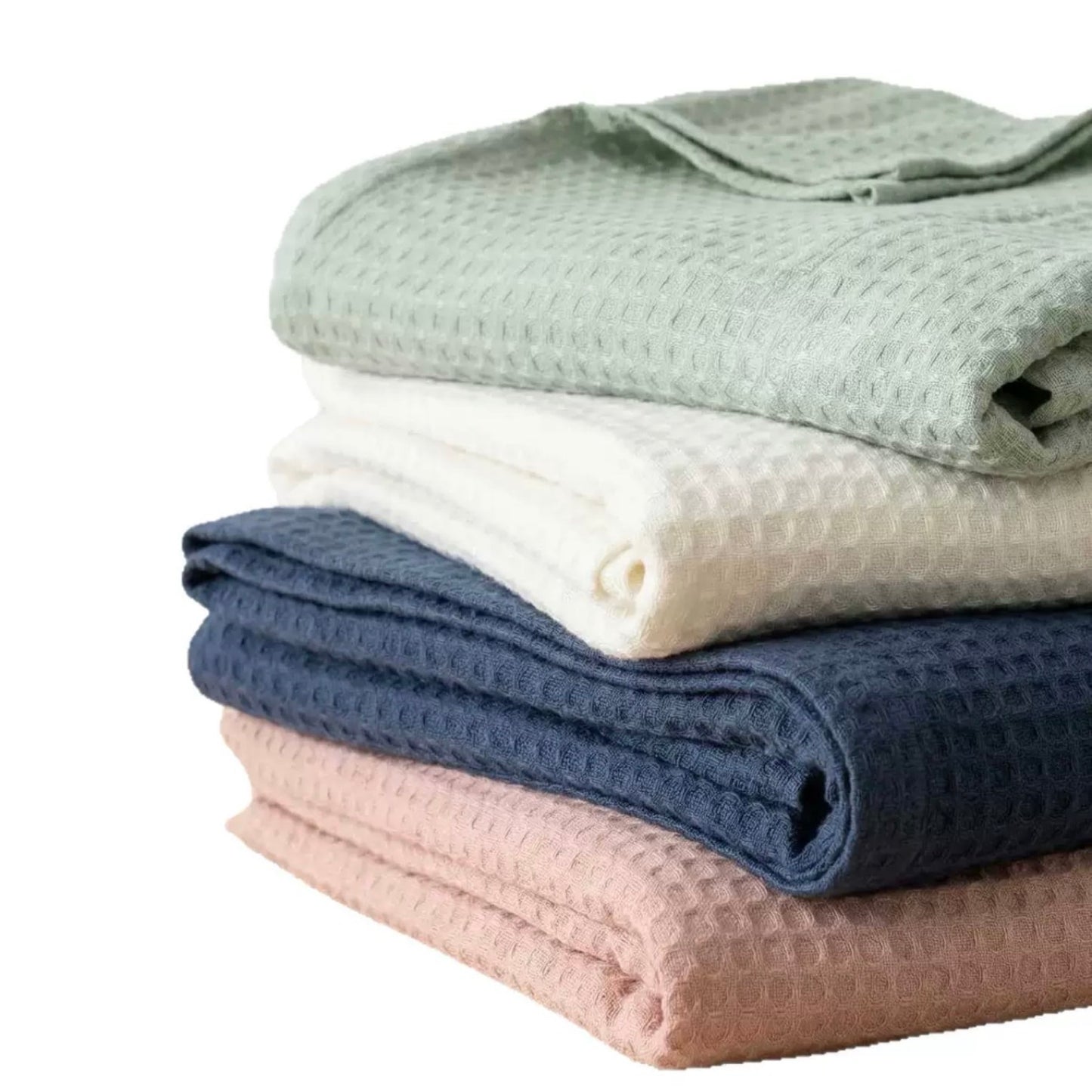 Organic Bamboo Waffle Baby Blanket – GOTS Certified Soft Muslin Swaddle Blanket