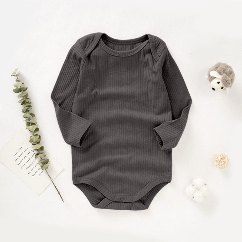 Organic Cotton Ribbed Long Sleeve Baby Bodysuit