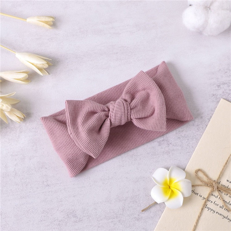 Organic Cotton Ribbed Baby Bow Headband