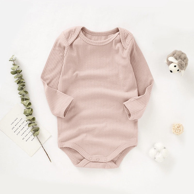 Organic Cotton Ribbed Long Sleeve Baby Bodysuit