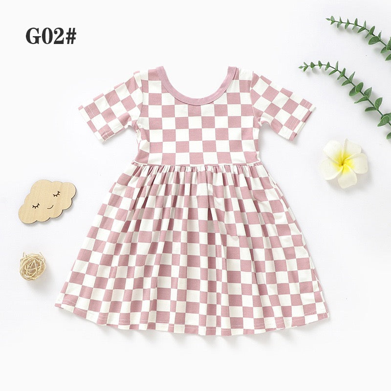Organic Bamboo Checkered Baby Dress | Ultra Soft & Breathable Toddler Dress | SoftEarthBaby