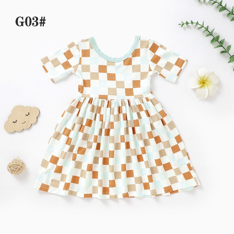 Organic Bamboo Checkered Baby Dress | Ultra Soft & Breathable Toddler Dress | SoftEarthBaby