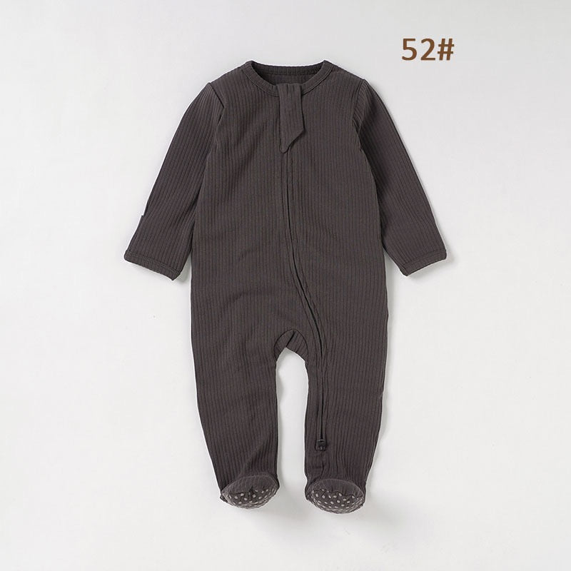 Organic Cotton Ribbed Zip Baby Sleepsuit – Ultra Soft Footed One-Piece Pajamas for Newborns & Infants | SoftEarthBaby