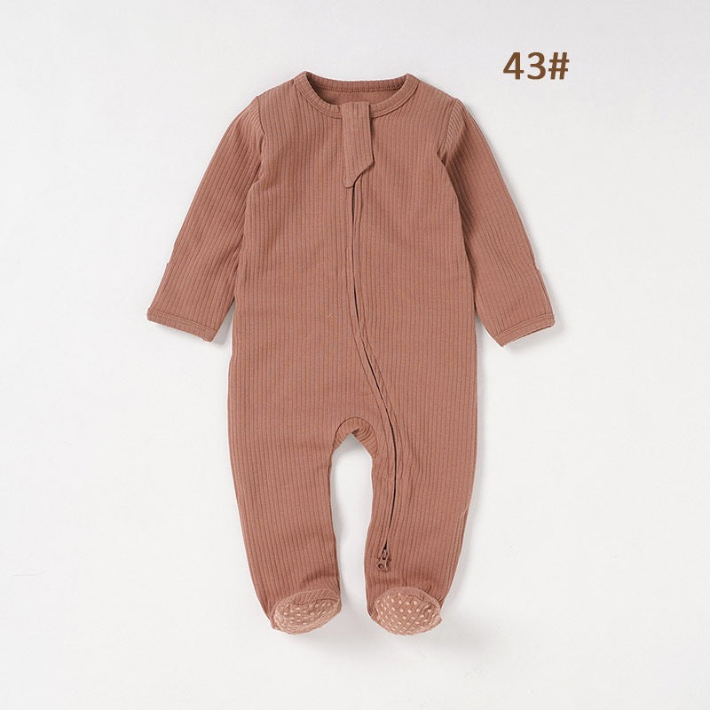Organic Cotton Ribbed Zip Baby Sleepsuit – Ultra Soft Footed One-Piece Pajamas for Newborns & Infants | SoftEarthBaby