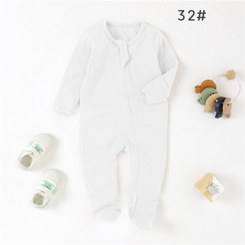 Organic Cotton Ribbed Zip Baby Sleepsuit – Ultra Soft Footed One-Piece Pajamas for Newborns & Infants | SoftEarthBaby