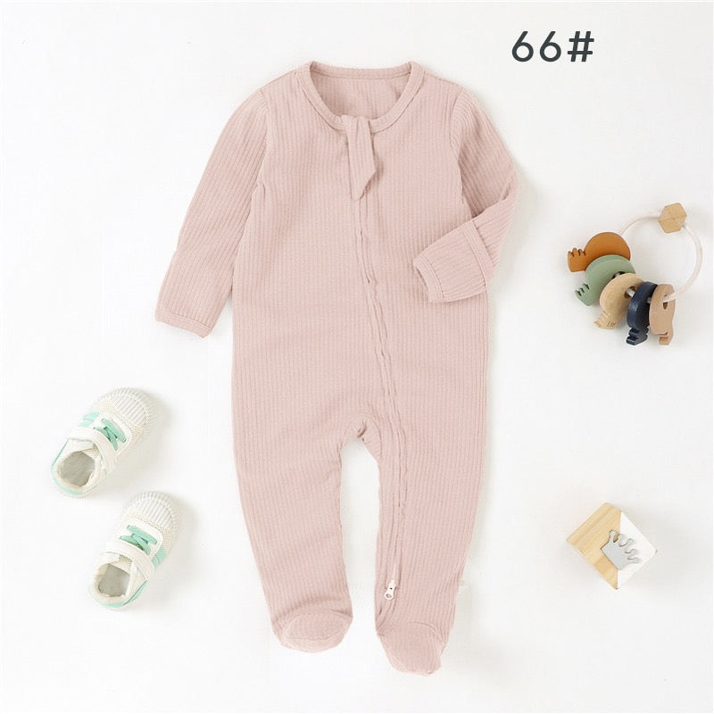 Organic Cotton Ribbed Zip Baby Sleepsuit – Ultra Soft Footed One-Piece Pajamas for Newborns & Infants | SoftEarthBaby
