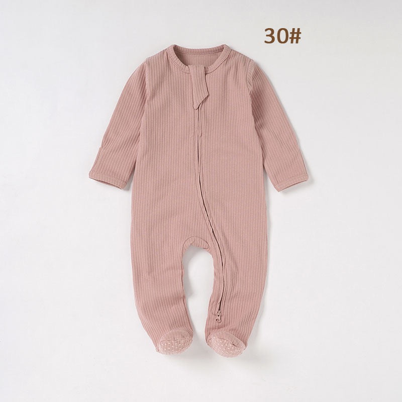 Organic Cotton Ribbed Zip Baby Sleepsuit – Ultra Soft Footed One-Piece Pajamas for Newborns & Infants | SoftEarthBaby