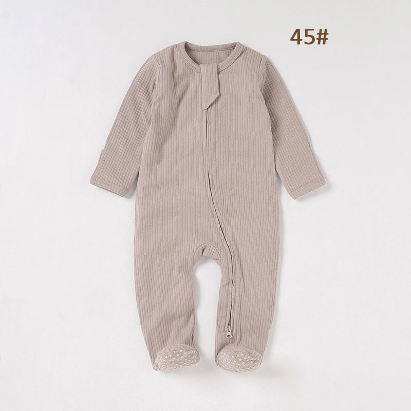 Organic Cotton Ribbed Zip Baby Sleepsuit – Ultra Soft Footed One-Piece Pajamas for Newborns & Infants | SoftEarthBaby