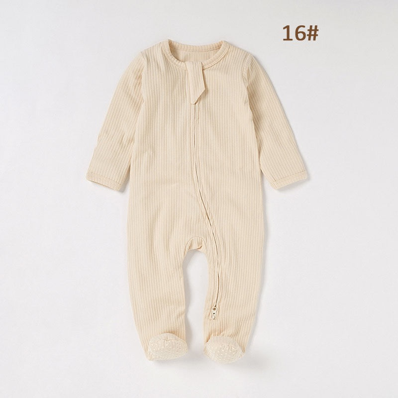 Organic Cotton Ribbed Zip Baby Sleepsuit – Ultra Soft Footed One-Piece Pajamas for Newborns & Infants | SoftEarthBaby