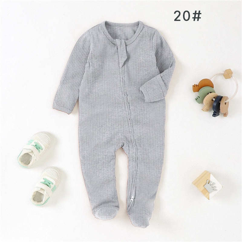 Organic Cotton Ribbed Zip Baby Sleepsuit – Ultra Soft Footed One-Piece Pajamas for Newborns & Infants | SoftEarthBaby