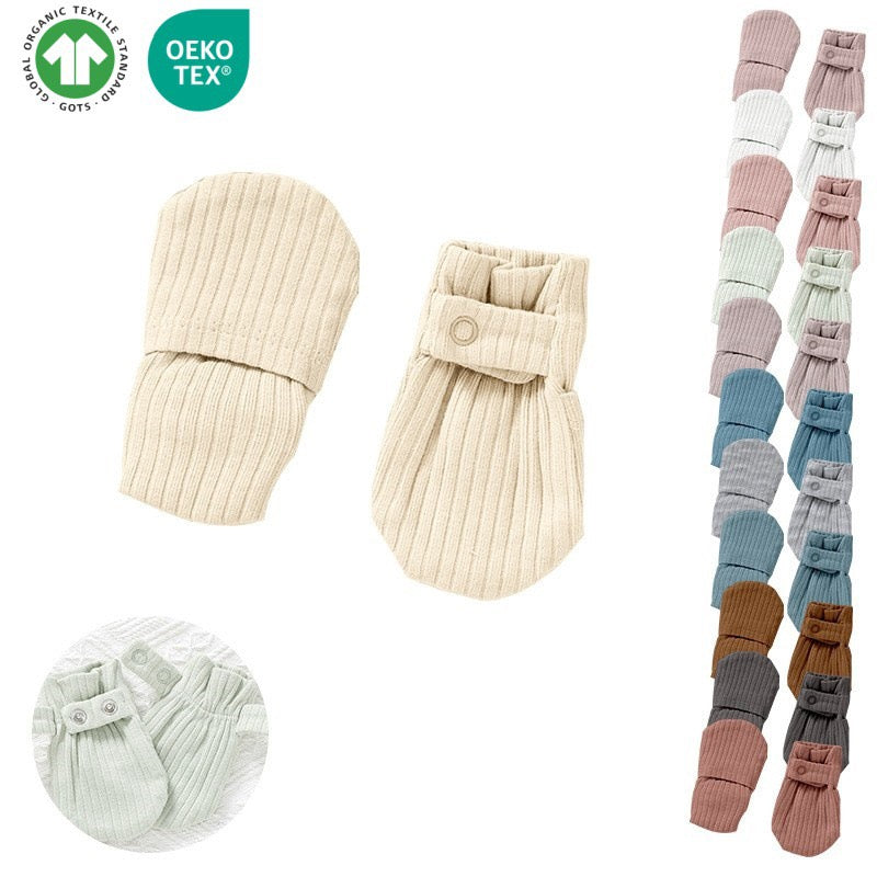 Organic Cotton Ribbed Baby Mittens – Ultra Soft No-Scratch Newborn Gloves for Sensitive Skin | SoftEarthBaby